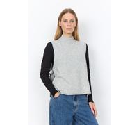 Pullunder SOYACONCEPT "SC-ORLEAN 16", Damen, Gr. XL, grau (lt grau melange), Strick, Obermaterial: 74% Polyamid, 24% Polyester, 2% Elasthan, meliert, normal, Rundhals, Pullover Pullunder, Materialmix,