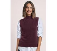 Pullunder STREET ONE, Damen, Gr. 34, lila (rustic rouge), Stoff, 30% Polyester, 27% Polyacryl, 23% Polyamid, 20% Viskose, unifarben, normal normal, hoch geschlossener Ausschnitt, Rollsaum, Pullover Pu
