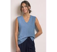 Pullunder STREET ONE, Damen, Gr. 34, northern blau meliert, Stoff, 30% Polyester, 27% Polyacryl, 23% Polyamid, 20% Viskose, unifarben, comfort fit normal, V-Ausschnitt, normaler Saum, Pullover Pullund