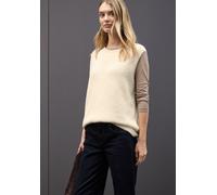Pullunder STREET ONE, Damen, Gr. 34, soft beige, Strick, Obermaterial: 78% Polyamid, 12% Polyacryl, 10% Baumwolle, unifarben, regular fit hüftlang, Rundhals, Pullover Pullunder, aus kuschelig weicher
