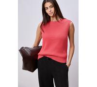 Pullunder STREET ONE, Damen, Gr. 38, striking coral, Web, 60% Baumwolle, 40% Polyacryl, unifarben, comfort fit normal, Rundhals, Bündchen, Pullover Pullunder, mit Rundhalsausschnitt (16772944-38) stri