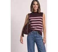 Pullunder STREET ONE, Damen, Gr. 42, rustic rouge meliert, Feinstrick;Stoff, 30% Polyester, 27% Polyacryl, 23% Polyamid, 20% Viskose, gestreift, normal normal, hoch geschlossener Ausschnitt, abgestepp