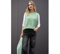 Pullunder STREET ONE, Damen, Gr. 42, serene grün, Strick, Obermaterial: 78% Polyamid, 12% Polyacryl, 10% Baumwolle, unifarben, regular fit hüftlang, Rundhals, Pullover Pullunder, aus kuschelig weicher