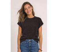 Pullunder STREET ONE, Damen, Gr. 44, braun (schwarz coffee), Web, 65% Baumwolle, 35% Polyamid, unifarben, comfort fit normal, Rundhals, Rippbündchen, Pullover Pullunder, mit Rundhalsausschnitt (368506
