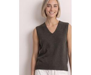Pullunder STREET ONE, Damen, Gr. 44, schwarz coffee meliert, Stoff, 30% Polyester, 27% Polyacryl, 23% Polyamid, 20% Viskose, unifarben, comfort fit normal, V-Ausschnitt, normaler Saum, Pullover Pullun