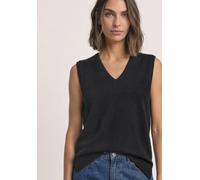 Pullunder STREET ONE, Damen, Gr. 46, schwarz, Stoff, 30% Polyester, 27% Polyacryl, 23% Polyamid, 20% Viskose, unifarben, comfort fit normal, V-Ausschnitt, normaler Saum, Pullover Pullunder, mit V-Auss
