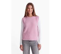 Pullunder STREET ONE STUDIO, Damen, Gr. 46, rosa (pearly rose), Web, 86% Polyamid, 14% Baumwolle, unifarben, normal normal, Rundhals, abgesteppt, Pullover Pullunder, mit Federgarn (50507864-46) pearly