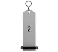 PULSIVA Schlüsselanhänger Bumerang mit Ziffernprägung 10x3 cm (LxB); silber; Prägung 2