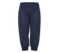 PULZ JEANS PZJILL Damen Hose Stoffhose Haremshose Pumphose Pluderhose mit elastischem Bund Capri Länge 100% Baumwolle Regular Fit, Größe:M, Farbe:Dark Sapphire (194020)