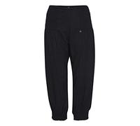 PULZ JEANS PZJILL Damen Hose Stoffhose Haremshose Pumphose Pluderhose mit elastischem Bund Capri Länge 100% Baumwolle Regular Fit, Größe:S, Farbe:Black Beauty (193911)