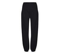 PULZ JEANS PZJILL Damen Hose Stoffhose Lange Haremshose Pumphose Pluderhose mit elastischem Bund 100% Baumwolle Regular Fit, Größe:M, Farbe:Black Beauty (193911)
