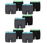 PUMA 10 er Pack Boxer Boxershorts Jungen Kinder Unterhose Unterwäsche, Farbe:376 - India Ink/Turquoise, Bekleidung:152