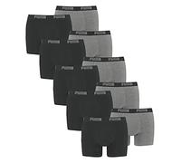 Puma Herren Boxershorts 100004386 – 10er Pack, Dark Grey Melange/Black, Größe L