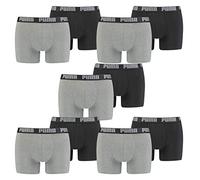 PUMA Herren Basic Boxer Boxershort Unterhose 10er Pack, Herbst/Winter 17/18,mt (Greymelange/Black, XXL)