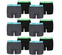 PUMA 12 er Pack Boxer Boxershorts Jungen Kinder Unterhose Unterwäsche, Farbe:376 - India Ink/Turquoise, Bekleidung:152
