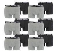PUMA 12 er Pack Boxer Boxershorts Men Herren Unterhose Pant Unterwäsche, Farbe:691 - Dark Grey Melange/Black, Bekleidungsgröße:M