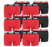 PUMA 12 er Pack Boxer Boxershorts Men Herren Unterhose Pant Unterwäsche (Neu Redblack/Redblack, L)