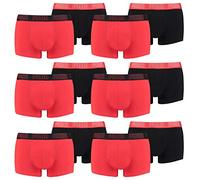 PUMA 2 er Pack Short Boxer Boxershorts Men Pant Unterwäsche kurz 100000884, Farbe:002 - Red/Black, Bekleidungsgröße:L