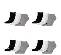 PUMA 12 Paar Sneaker Invisible Socken Gr. 35-49 Unisex für Damen Herren Füßlinge, Farbe:882 - grey/white/black, Socken & Strümpfe:39-42