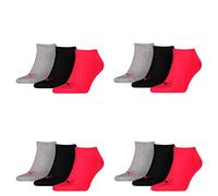 PUMA 12 Paar Sneaker Invisible Socken Gr. 35-49 Unisex für Damen Herren Füßlinge, Socken & Strümpfe:39-42, Farbe:232 - black/red