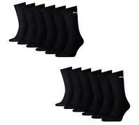 PUMA 12 Paar Socken Cush Crew Sportsocken Tennis Socken Unisex, Farbe:200 - black, Socken & Strümpfe:39-42