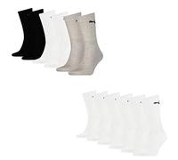 PUMA 12 Paar Socken Cush Crew Sportsocken Tennis Socken Unisex, Farbe:325 - white/grey/black, Socken & Strümpfe:35-38