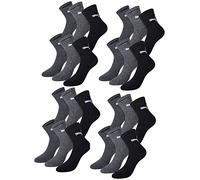 PUMA 12 Paar Socken Short Crew Sportsocken Tennis Socken Gr. 35-49 Unisex, Socken & Strümpfe:35-38, Farbe:207 anthracite/grey