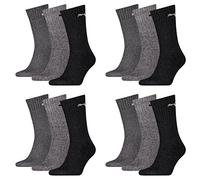 PUMA 12 Paar Sportsocken Tennis Socken Gr. 35-49 Unisex für sie und ihn, Socken & Strümpfe:43-46, Farbe:207 anthracite/grey