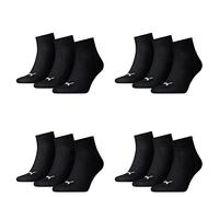PUMA 12 Paar Unisex Quarter Socken Sneaker Gr. 35-49 für Damen Herren Füßlinge, Farbe:200 - black, Socken & Strümpfe:43-46
