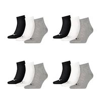 Puma Quarter-Socken Plain 3er Pack Mehrfarbig (Grau/Weiß/Schwarz) Größe 39-42