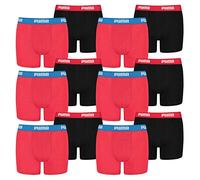 PUMA 12er Pack Boxer Boxershorts Jungen Kinder Unterhose Unterwäsche, Farbe:786 - Red/Black, Bekleidung:176