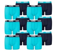 PUMA 12er Pack Boxer Boxershorts Jungen Kinder Unterhose Unterwäsche, Farbe:789 - Bright Blue, Bekleidung:140