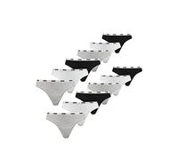 PUMA 12er Pack Women String Damen Slip Unterwäsche 701218849, Farbe:002 - White/Grey/Black, Bekleidungsgröße:XS