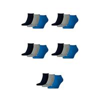Puma Socken Sneaker Plain – 3er Pack Unisex Blau/Grau Melange Größe 39-42