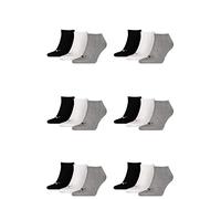 PUMA 18 Paar Sneaker Invisible Socken Gr. 35-49 Unisex für Damen Herren Füßlinge, Farbe:882 - grey/white/black, Socken & Strümpfe:35-38