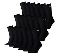 PUMA 18 Paar Socken Cush Crew Sportsocken Tennis Socken Unisex, Farbe:200 - black, Socken & Strümpfe:35-38
