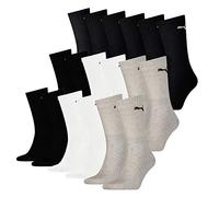 PUMA 18 Paar Socken Cush Crew Sportsocken Tennis Socken Unisex, Farbe:schwarz - weiß - grau, Socken & Strümpfe:39-42