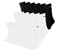 PUMA 12 Paar Socken Cush Crew Sportsocken Tennis Socken Unisex, Farbe: Schwarz, Größe: 43-46