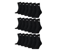 PUMA 18 Paar Socken Short Crew Sportsocken Tennis Socken Gr. 35-49 Unisex, Farbe:200 - black, Socken & Strümpfe:39-42