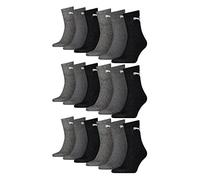 PUMA 18 Paar Socken Short Crew Sportsocken Tennis Socken Gr. 35-49 Unisex, Farbe:207 anthracite/grey, Socken & Strümpfe:47-49