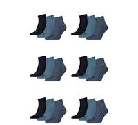 3, 6, 12, 18 Paar PUMA Quarter Socken Blau, 12 Paar (4x 3er Pack), 39-42, -460 denim blue