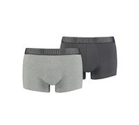 PUMA 2 er Pack Short Boxer Boxershorts Men Pant Unterwäsche kurz 100000884, Farbe:008 - Dark Grey Melange/Black, Bekleidungsgröße:L