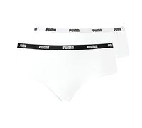 PUMA 2er Pack Damen Unterwäsche Unterhose Slip Iconic Hipsters, Farbe:Weiß, Wäschegröße:L, Artikel:-317 White/White