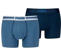 Boxer PUMA, Herren, Gr. M, blau (denim, navy), Jersey, Obermaterial: 95% Baumwolle, 5% Elasthan, unifarben, bedruckt, normal, Unterhosen, mit Logo-Bund (56552239-M) denim, navy