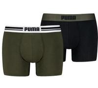 Puma 2P Everyday Placed Logo Boxer Schwarz/Grün Baumwolle X-Large Herren