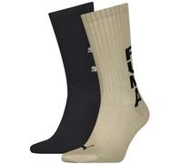 Puma 2P Graphic Logo Crew Socks Sand Gr 39/42 Herren