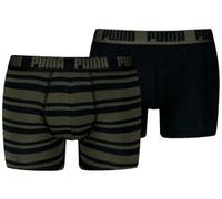 Puma 2P Heritage Stripe Boxer Schwarz/Grün Baumwolle Large Herren