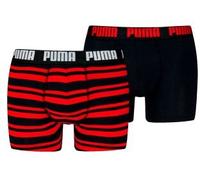 Puma 2P Heritage Stripe Boxer Schwarz/Rot Baumwolle X-Large Herren
