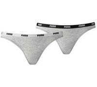 Bikinislip PUMA "Iconic", Damen, Gr. S, grau (grau, meliert), Obermaterial: 57% Baumwolle, 38% Modal, 5% Elasthan, bedruckt, unifarben, bequem, Unterhosen, mit schmalem Logo-Webbündchen (46889202-S) g