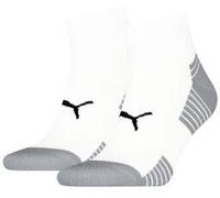 Kurzsocken PUMA "PUMA UNISEX SPORT CUSHIONED QUARTER 2P", Damen, Gr. 43-46, weiß, Materialmix, normal, Socken, Rippenbündchen, optimierte Dämpfung für zusätzlichen Komfort (23579726-43) weiß